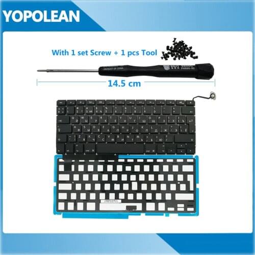 New EU Enter Key Russian Replacement Keyboard With Backlight Screw Tool For Macbook Pro 15" A1286 2009 2010 2011 2012
