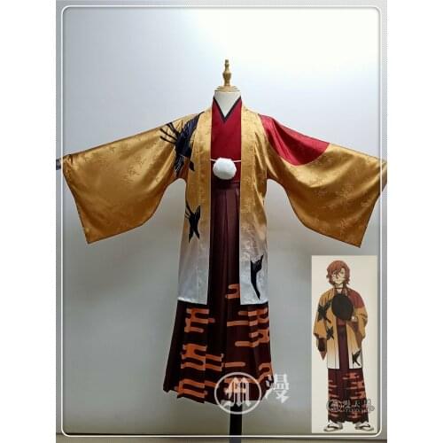 Anime Bungo Stray Dogs Cosplay Costume Nakahara Chuya Japanese Kimono Unifrom Halloween Christmas Costumes Adult Custom Made