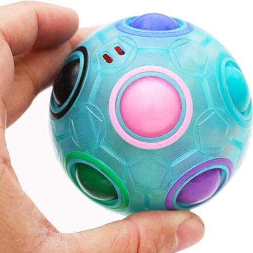 Creative Magic Cube Ball Antistress Rainbow Football Educational Puzzle Montessori Kids Toys For Children Stress Reliever Toy