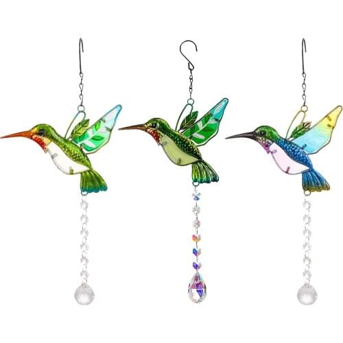 Hummingbird crystal gift window hanging rainbow