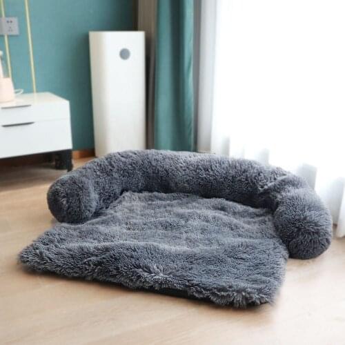 Dog Bed Sofa For Large Dogs Pet House Sofa Mat Warm Nest Beds Kennel Soft Pet Cat Puppy Cushion Long Plush Blanket Sofa Cover