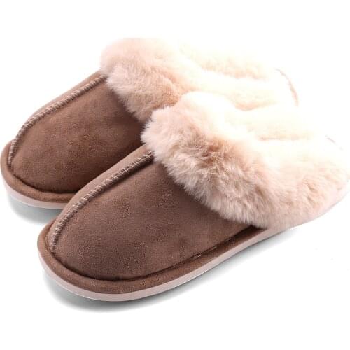 Mazefeng Mens Slippers 2020 Warm Plush Flock Male Slippers for Home Hard-wearing Non-slip Sewing Soft Rubber Slides Men Indoor