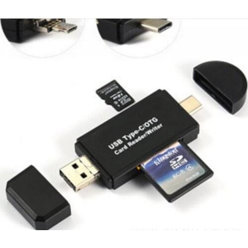 Multipurpose 3 in 1 Type-C Micro USB mobile phone OTG Card reader