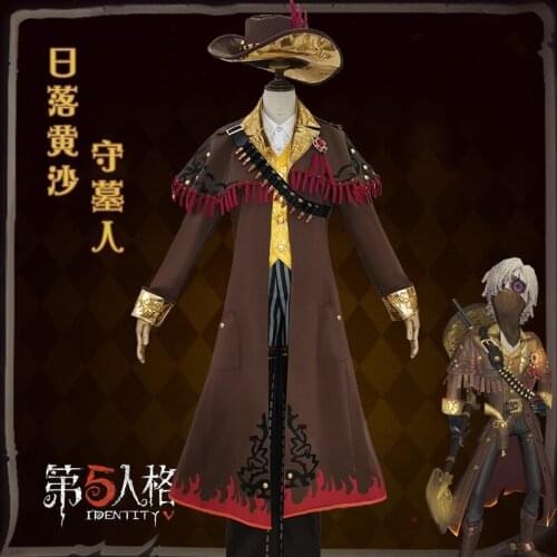 Anime Identity V Grave Keeper Sunset And Yellow Sand Set Uniform Party Dress Cosplay Costume Men Halloween Free Shipping 2021New