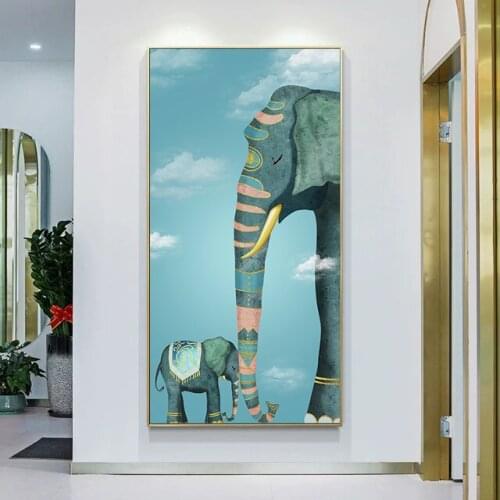 Canvas Painting Simple Modern Nordic Religious Wind Thai Elephant Feng Shui Porch Living Room Murals Poster Print Decorative