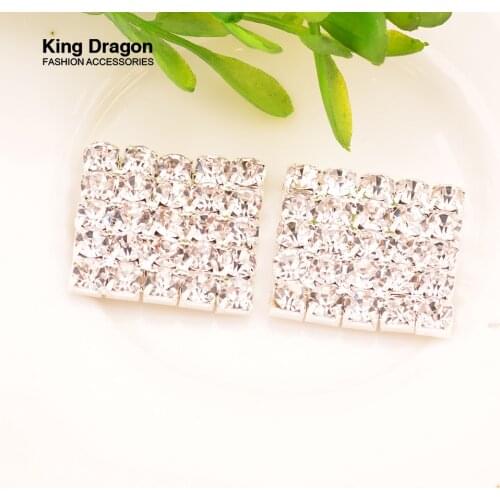 Rhinestone Embellishment Without Loop Used On Invitation Card 18MM*20MM 20pcs/lot FlatBack Silver Color KD43