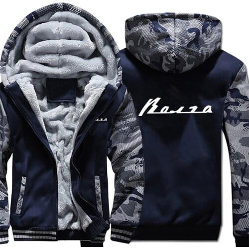 New Russian Volga Hoodies Camouflage sleeve Pullover Winter Jacket Volga Sweatshirts Long Sleeve Coat
