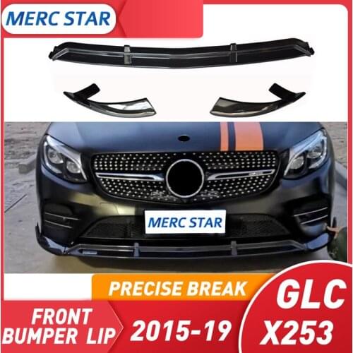 Front Bumper Spoiler and Lip suitable for GLC class X253 GLC43 GLC200 GLC250 GLC300 GLC450, carbon fiber sports bumper 2015-19