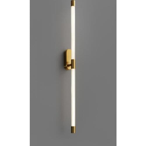 Modern Copper Wall Lamps Luxury Gold Geometric Lines Wall Lights Bedroom Bedside Lamp Living Room Background Wall Decor Lighting