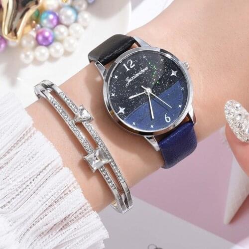 Luxury Romantic Starry Sky Women Quartz Watches Casual Dress Bracelet Ladies WristWatch Leather Female Clock Relogio Feminino F3