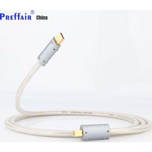 1PC OCC silver plated USB audio cable data USB cable DAC USB hifi cable A-B usb cable Monosaudio USB Plug HIFI
