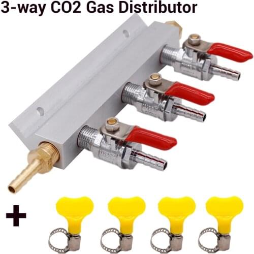 3 Way Beer Brewing Gas Manifold CO2 Distributor Manifold Splitter Beer Integrated Check Valves Homebrew Beer Making Brewing Tool