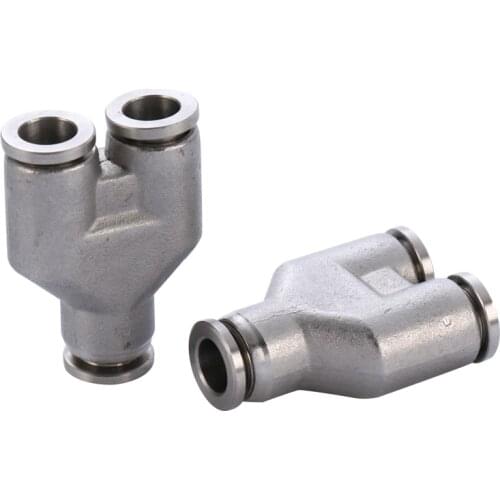 4/6/8/10/12/14/16mm Y type 3 Way Spliter Pneumatic 304 Stainless Steel Push In Quick Connector Release Air Fitting
