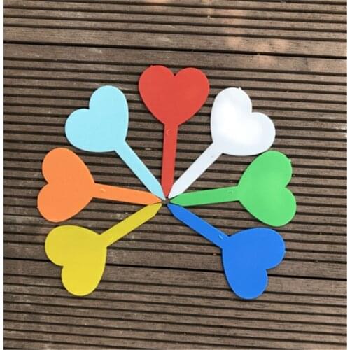 5pcs Heart-shaped Plastic Label Garden Garden Flowers Potted Plant Nursery Signs Prompt Card And Tag Identification Tools Decor