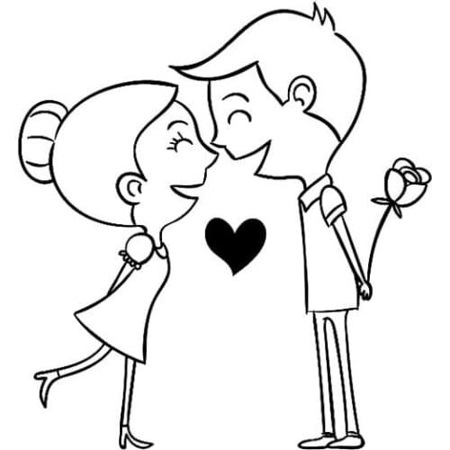 Car stickers happy sweet cartoon lovers kiss stickers high quality personalized car decoration Waterproof PVC window stickers