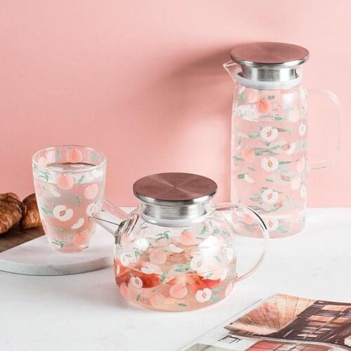 Fruit Wind High Borosilicate Glass Pot Electric Ceramic Stove Flower Teapot Home Office Afternoon Tea Kettle