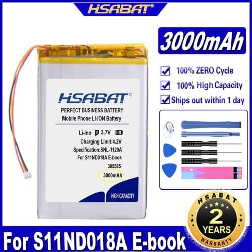 HSABAT 315586 3Pin 3000mAh Battery for S11ND018A E-book (ONYX BBA10) 355585 power bank psp DVR 305585 Batteries
