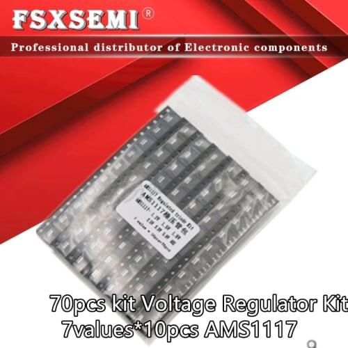 70pcs kit Voltage Regulator Kit AMS1117 1.2V/1.5V/1.8V/2.5V/3.3V/5.0V/ADJ lm1117 AMS1117-1.2 AMS1117-1.8 AMS1117-2.5 AMS1117-3.3