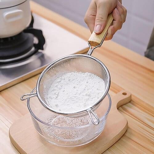 304 Stainless Steel Kitchen Colander Fine Mesh Food Strainer Flour Sieve Baking Tools Pasta Quinoa Noodles Sieve Kitchen Utensil