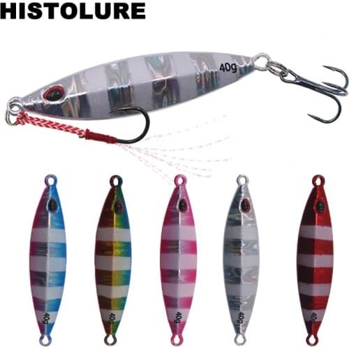 HISTOLURE Metal Jig Fishing Lure Inshore Long Casting Jigging Spoon 40G Artificial Shore Lead Metal Bait Sea Tackle
