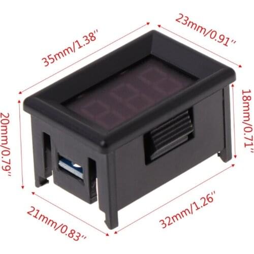 DC 2.4V-30V 2Wires Voltmeter Mini 0.36\" Digital Voltage Gauge Meter for Auto Car