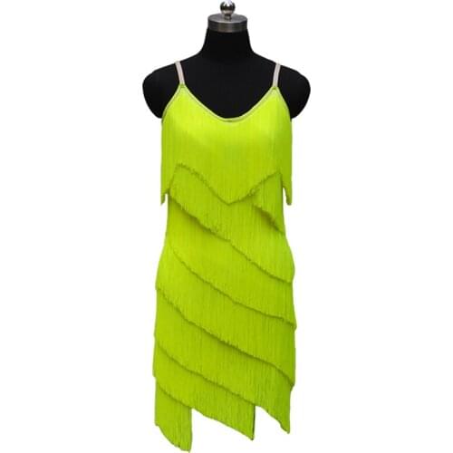 2019 New Latin Dance Costumes For Girl/Women Tassel Ladies Latin Dance Dress Dance Dress Cha cha/Rumba/Samba M,L,XL,XXL,XXXL