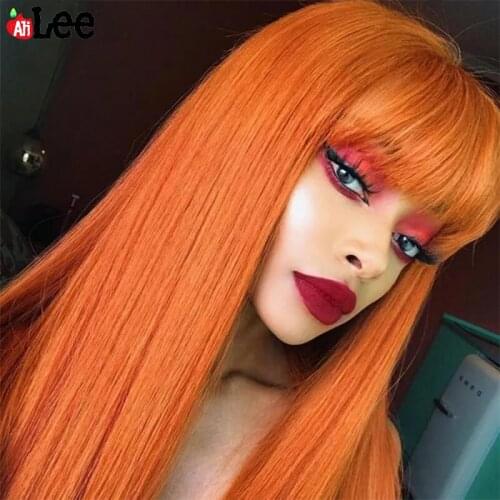 AliLee Ginger Color Straight Hair Machine Made Wig Glueless Wig For Black Women Malaysian Straight Cheap Human Hair Wig