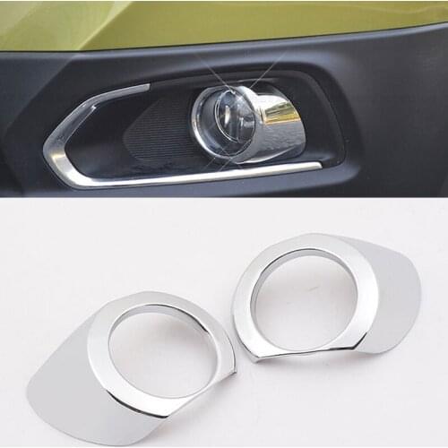 ABS Chrome For Suzuki SX4 S-Cross 2014 2015 2016 Accessories Auto Front Fog Light Lamp Foglight Ring Cover Trim Car Styling 2Pcs