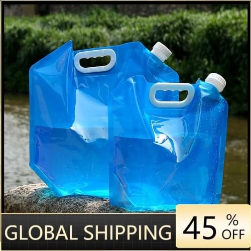 15L Outdoor Folding Portable Water Bag with Faucet Car Water Storage Bag Bucket Emergency Water Bag Sports Supplies
