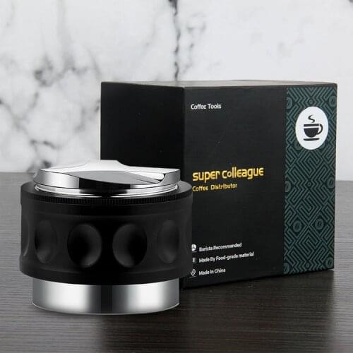 Hot Sales 53mm 304 Stainless steel Manual elastic double-head tamper distributor 2 in 1 Espresso coffee powder dispenser