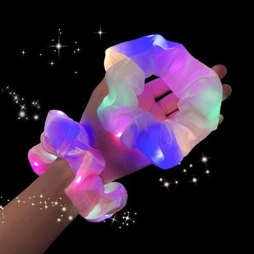 Fashion Hair Tie Ladies Party Luminous Hair Tie Korean Hair Scrunchies Hair Bands Scrunchy Hair Ropes Ponytail Holder for Women