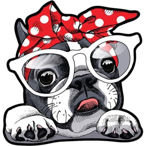 RuleMylife dog traveler dog in glasses car stickers decal anime cute car accessories decoration pegatinas para coche
