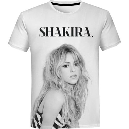 Man Short Sleeves O Neck T Shirt Shakira 3D Print T Shirt 2021 Women Fashion Print Tee