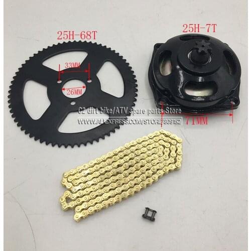 Mini Moto 47cc 49cc Drive System 138 links loops Chain with Gear Box And Rear Sprocket Fit Mini Moto Pocket Bike Free Shipping