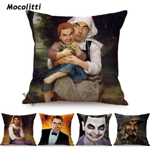 Humourous Mr Bean Funny Movie Poster Design Special Home Decorative Sofa Throw Pillow Case Queen Nun Modern Art Cushions Cover