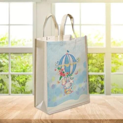 20CA Hot Air Balloon Non-woven Canvas Tote Bag 5D DIY Painting Reusable Grocery Bags