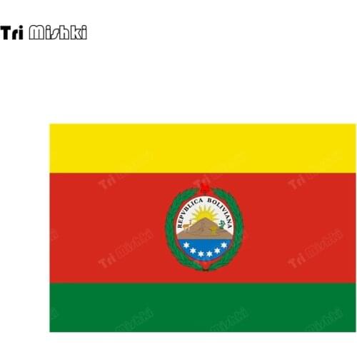 Tri mishki WCS1011 Greater Bolivian Flag Car Sticker PVC Colorful Decals Accessories Sticker on Car Body Rear Window Bumper
