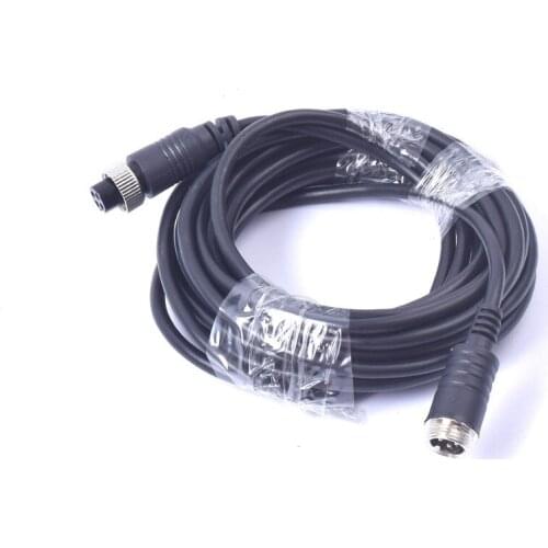 16FT 5M Car Video Extension Cable 4-Pin Aviation Waterproof Shockproof for CCTV Rearview Camera Truck Trailer Camper Bus