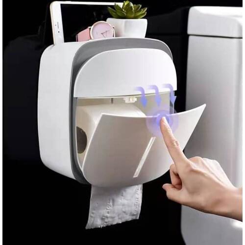 Waterproof Wall Mount Toilet Paper Holder Shelf Toilet Paper Tray Roll Paper Tube Storage Box Creative Tray Tissue Box Home