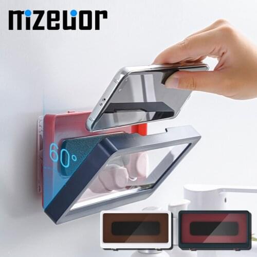 MZEUOR Home Wall Waterproof Mobile Phone Box Self-adhesive Holder Touch Screen Bathroom Phone Shell Shower Sealing Storage Box