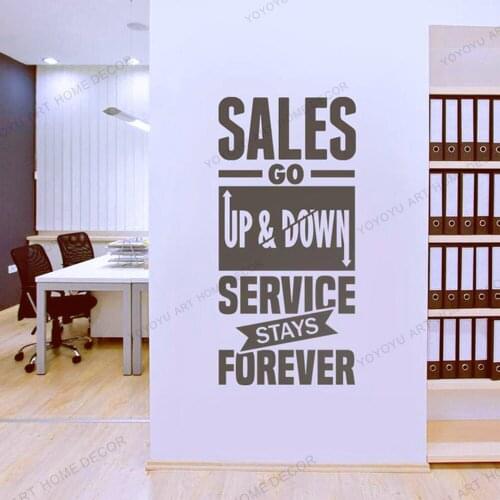 YOYOYU Wall Decal Service Stays Forever Business Office Quotes Wall Sticker Corporate Vinyl Office Decor Poster Mural rb626