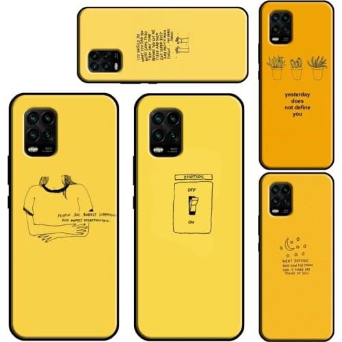 Yellow Aesthetic illustration Art Case For Xiaomi Mi 11 Lite 10 9 9T 10T Pro A3 11 Ultra POCO M3 X3 Pro F2 F3 Phone Fundas