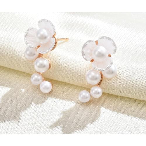 Pearl Earrings Gold Circle Earclip Circle Stud Earrings New Vintage High Imitation Baroque Women Jewelry Golden Punk Round Goth