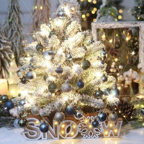1 Box Christmas Ball Eye-catching Shatterproof PS Xmas Tree Decoration Balls Decor Glitter Christmas Baubles for Home
