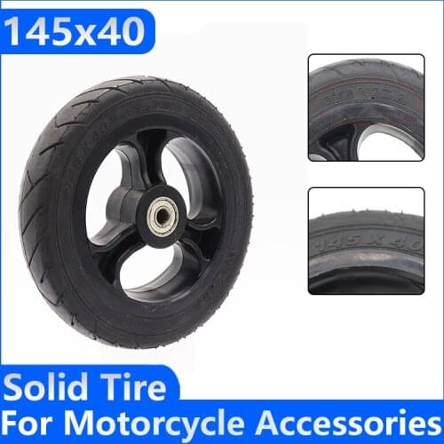 145x40 Solid Tire Wheel for Fast Wheel F0,Jackhot Carbon Fiber Electric Scooter 5.5 Inch Tubeless Tyre with Plastic Rim