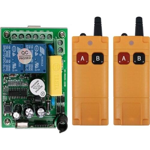 2000m AC 220V 2CH 2CH Wireless Remote Control LED Light Switch Relay Output Radio RF Transmitter And 315/433 MHz Receiver