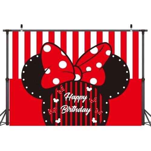 210x150cm Mickey Mouse Party Backdrops Mickey Minnie Background Wall Cloth Birthday Party Decoration Layout Studio Photography
