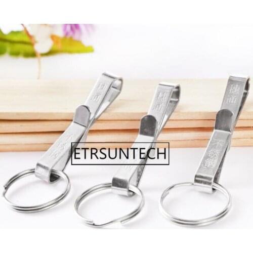 500pcs Anti-lost Stainless Steel Detachable Keychain Waist Belt Clip Buckle Hanging Key Ring Holder