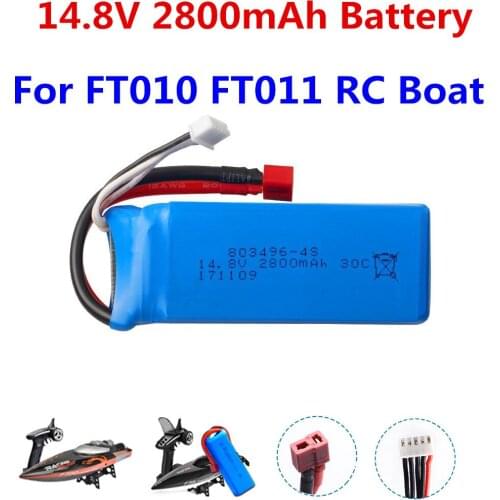 14.8V 4S 2800mAh Lipo Battery 803490-4S for Feilun FT010 FT011 RC Boat RC Helicopter Quadcopter Toy Battery Parts