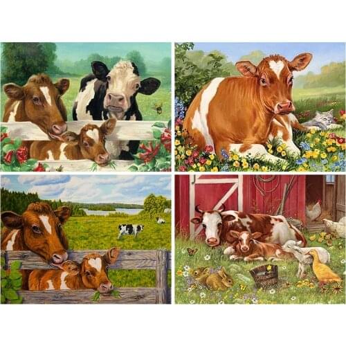 5D diy Diamond Painting Animals Cows Cross stitch Full Square/Round Diamond Embroidery Rhinestones Home decor mosaic kit